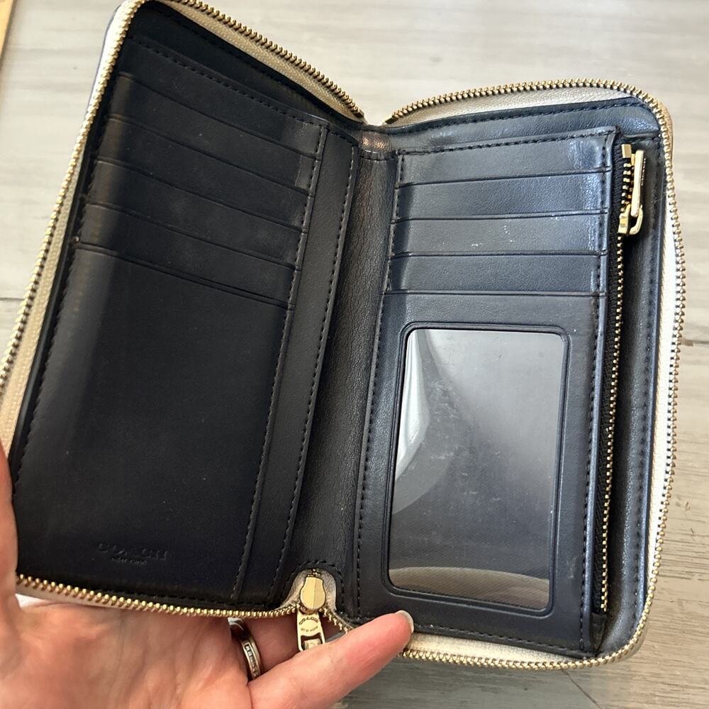 Coach Zip Around Wallet Sunset Bird Lake Motif *read* - Picture 7 of 11